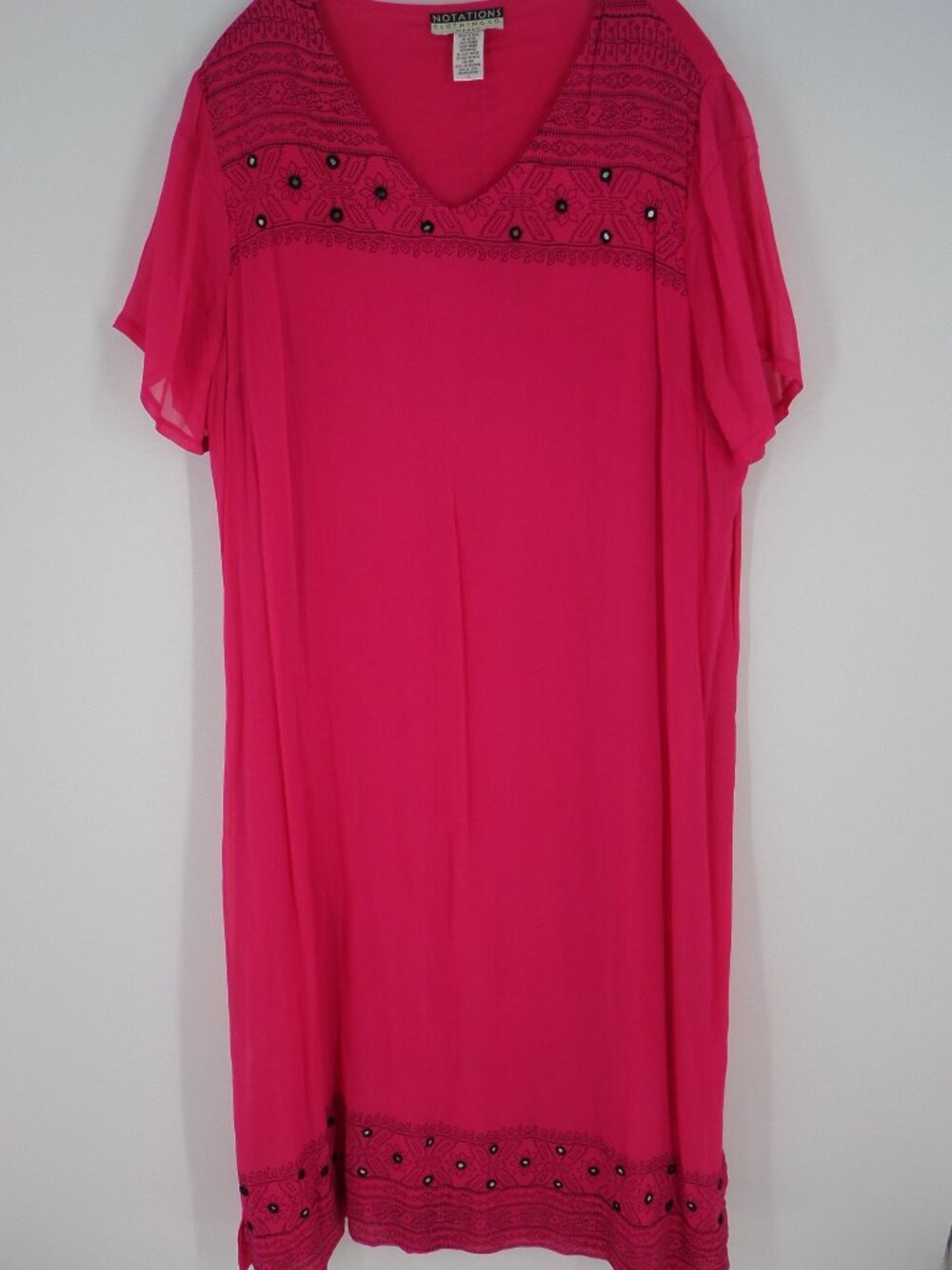Notations Woman Hot Pink n Black Dress size 1X